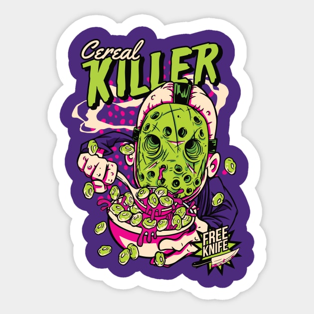Comic Cereal Killer Cereal Box // Funny Horror Sticker by SLAG_Creative